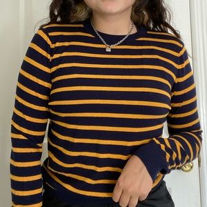Navy & Gold striped sweater